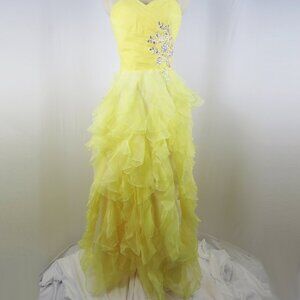 GRACE KARIN A Line Bridesmaid Dresses Long Prom Gown Size 8 Yellow